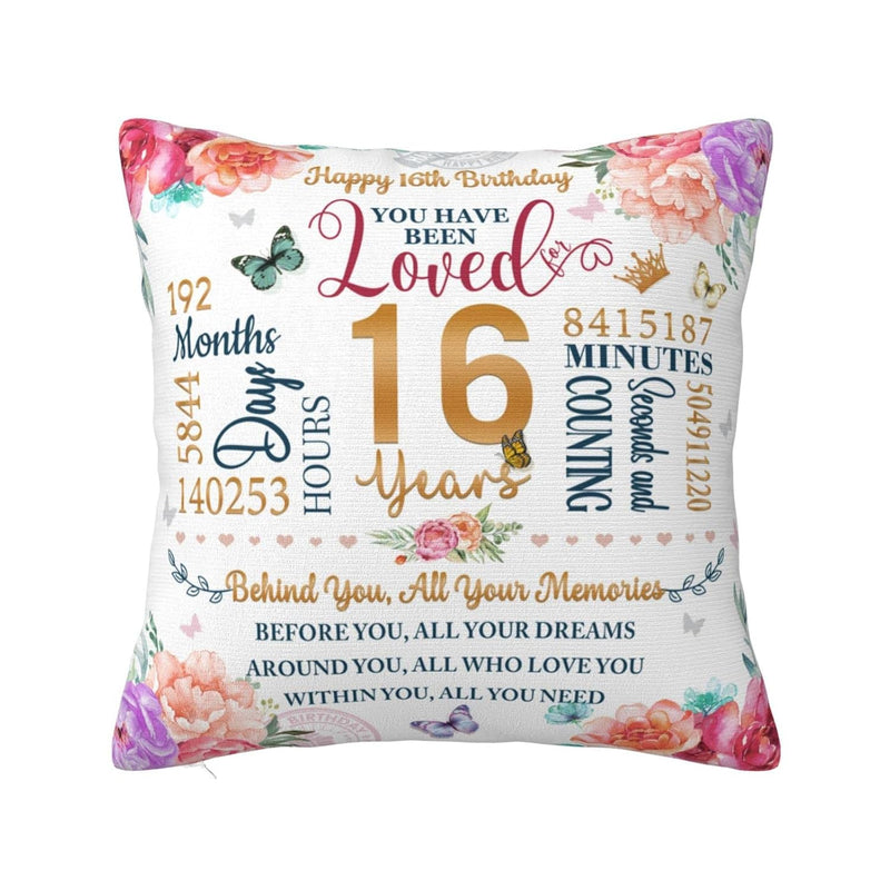 16Th Birthday Gifts For Girls, Gifts For 16 Year Old Girl Pillow Cover 18"X18"