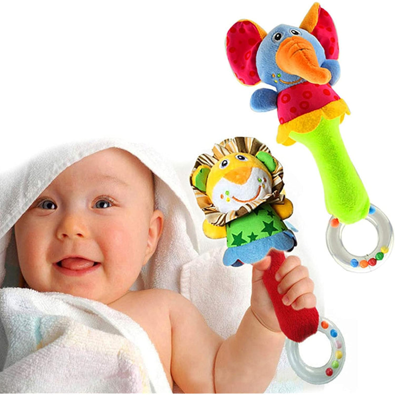 Baby Soft Rattles Shaker, Infant Developmental Hand Grip Baby Toys, Cute St