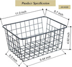 Wire Storage Basket 4 Pack, Perfect Kitchen Pantry Organization Storage Basket,Laundry Basket,Countertop Organization,Use to Kitchen,Bathroom,Bedroom,Living Room,Office,Black