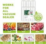 Vacuum Sealer Rolls Bags, 6 Pack 3 Rolls 11" x 20' + 3 Rolls 8" x 20' Commercial Grade BPA Free Bag Rolls, Durable Customized Size Food Vac Bags for Storage and Sous Vide Cooking