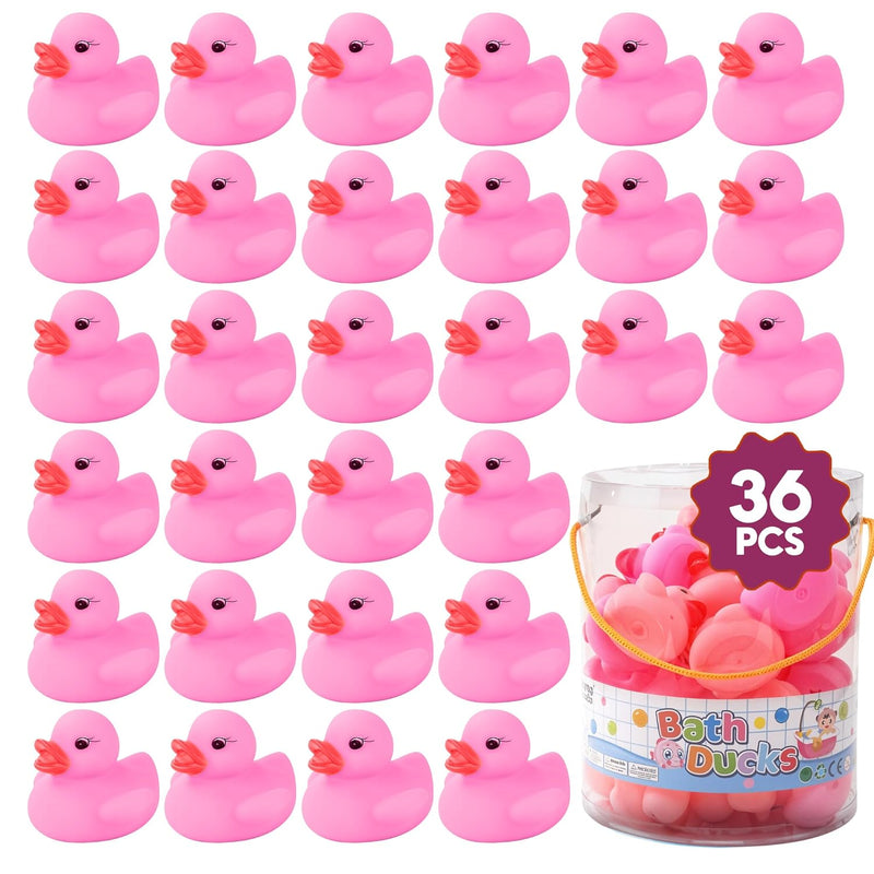 36 Pieces Classic Rubber Duck Bath Toys - No Holes BPA Free Floating Duckie