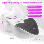 27° Ergonomic Memory Foam Couples Pillow with Back Support & Washable Cover