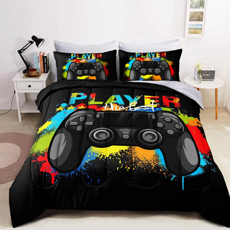 Kids Gamer Comforter Set Twin Size Bed In A Bag For Boys And Girls, 7 Pieces 3