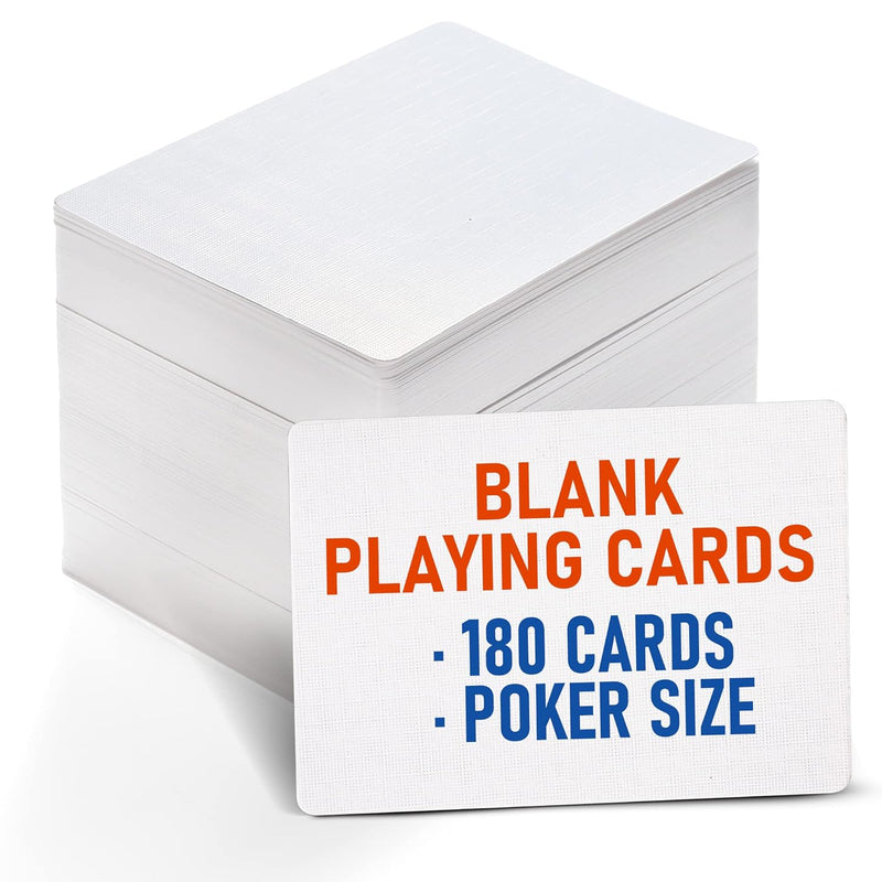 LotFancy Blank Playing Cards, 180PCS White Blank Index Flash Cards to Write
