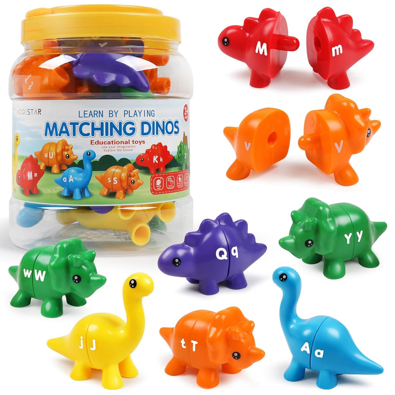 Matching Letters Dinosaur Toy, Double Sided Abc Letters Dinosaur Match Game