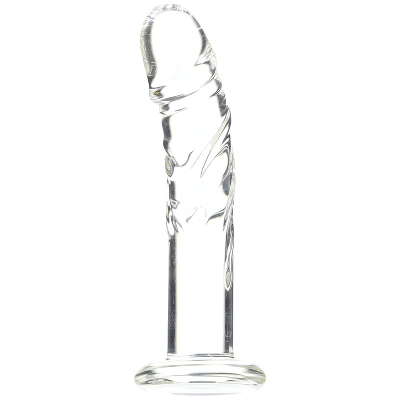 Blown Medium Realistic Glass Dildo, Clear