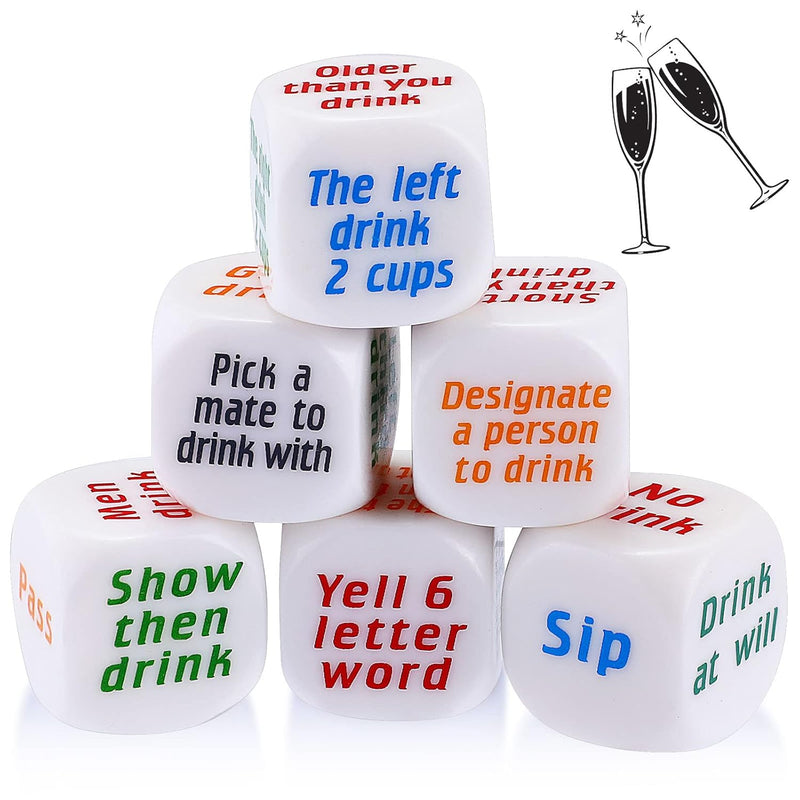 Hanaive 6 Pcs Party Drinking Bar Dice Game Resha Roulette Drinking Games Ba