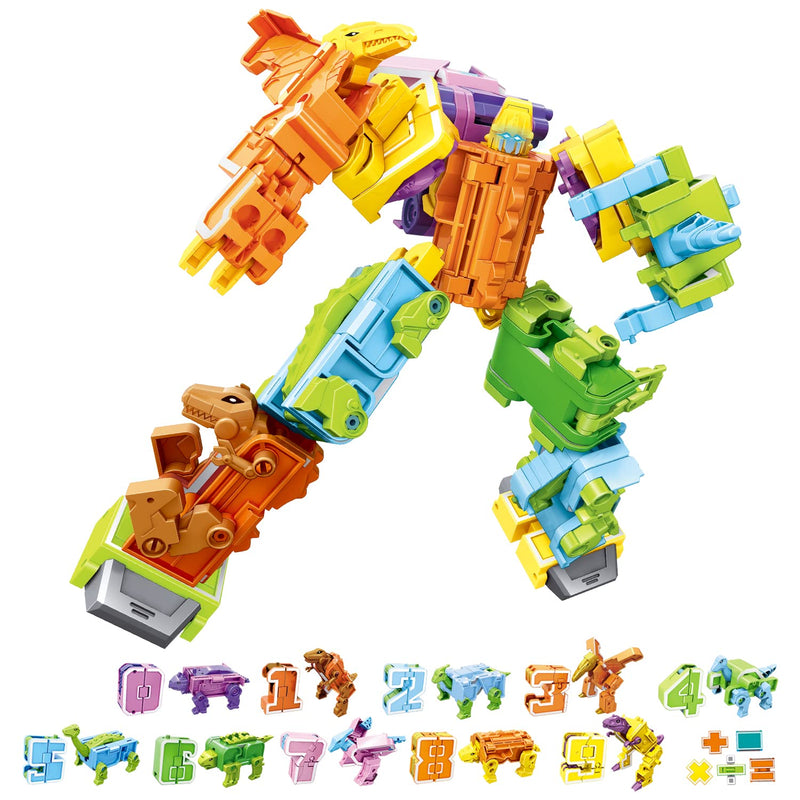 Dinosaur Robot Transform Toys For Kids, 20 Packs Dinobots Transforming Number