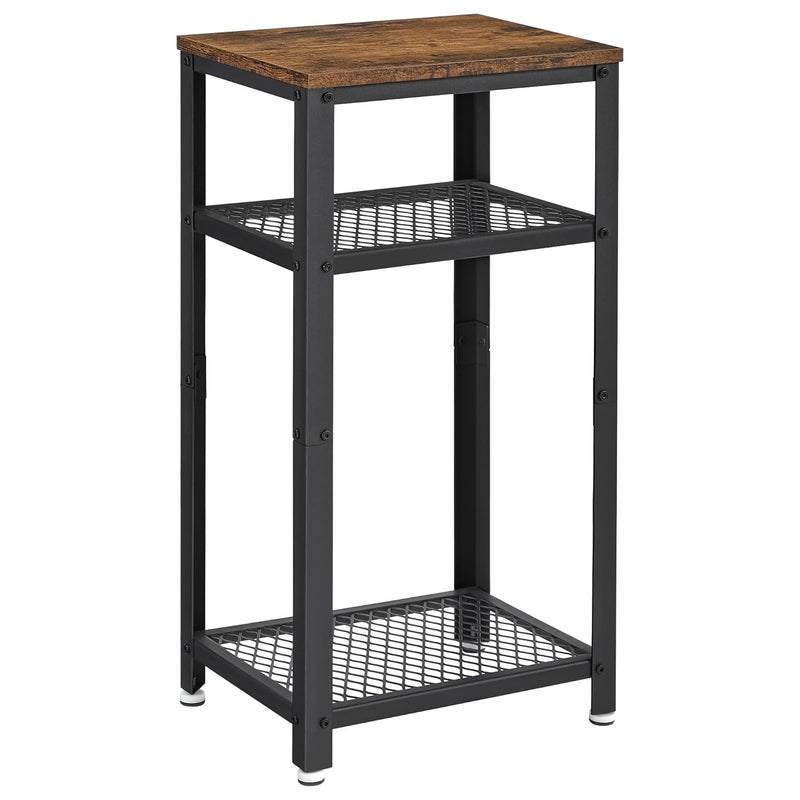 Tall Side Table, Telephone Table, End Table With 2 Mesh Shelves, For Living Ro