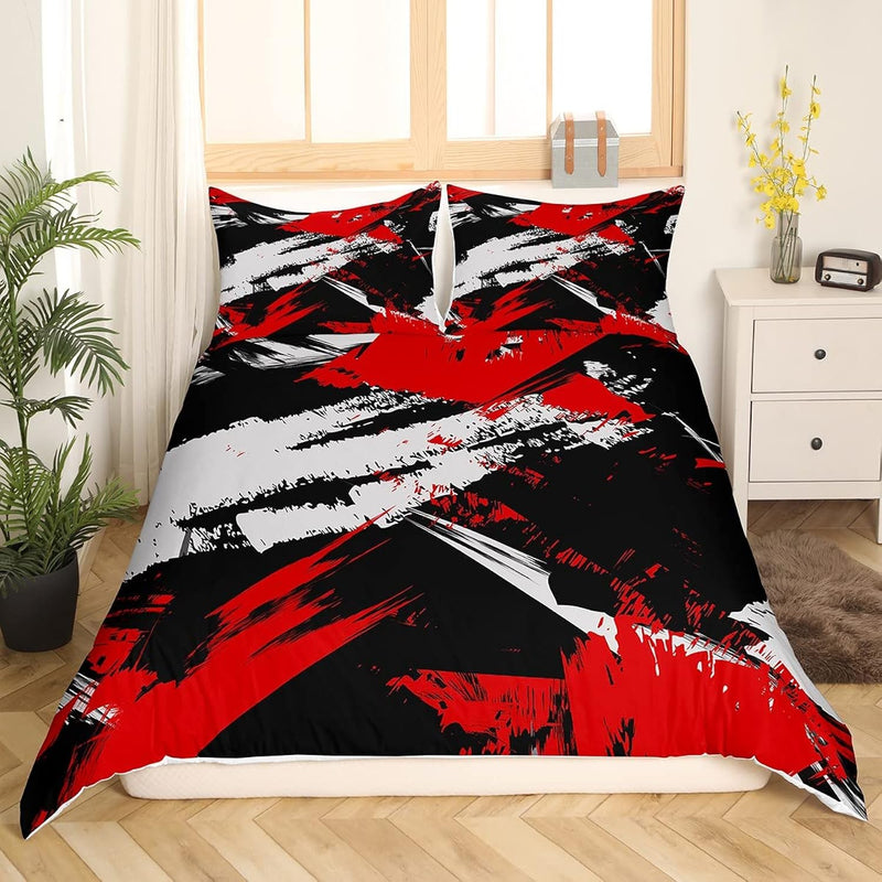 Geometric Abstract Bedding Duvet Cover Set Kids Geometry Strip Bedding Set Mod