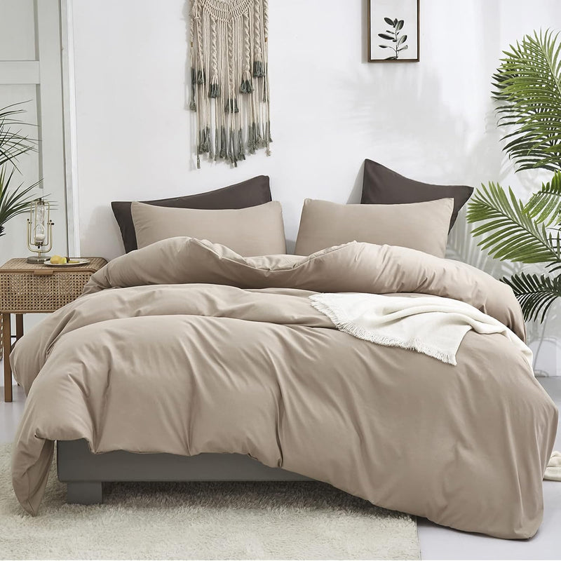 Khaki Comforter Set King Cream Coffee Bedding Comforter Dark Champagne Bedding