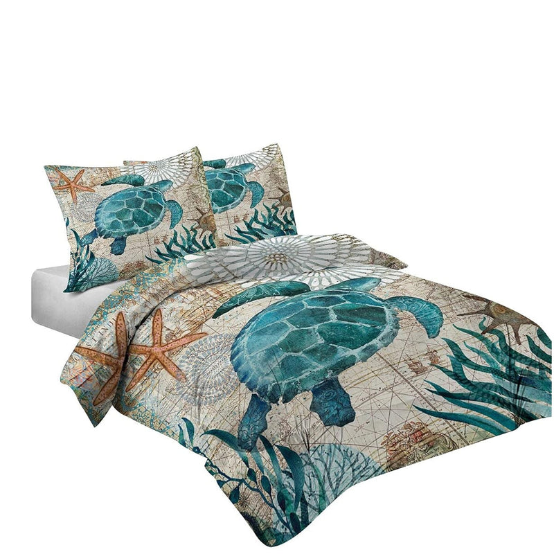 Ocean Comforter Set Turtle Comforter Set, Sea Turtle Bedding Collections Soft