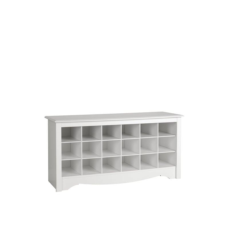 White Shoe Storage Cubbie Bench