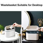 Desktop Trash Can with Lid, Mini Trash Can for Desk, Small Office Countertop Garbage Can, Mountable Tiny Wastebasket for RV, Dorm, Freezer, Laundry and More (Blue)