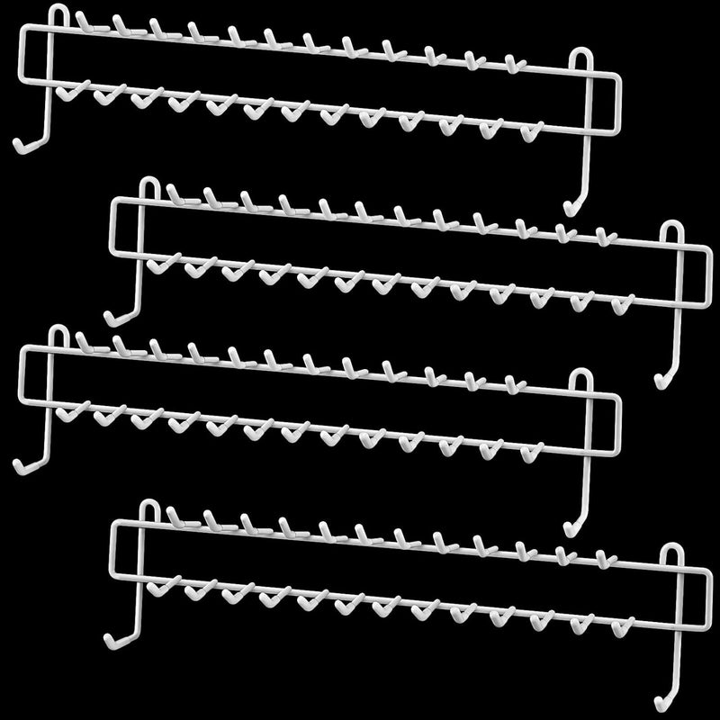 4 Pcs Tie Rack With Rubber Tips Wall Mount Belt Rack For Closet Hanging Tie And