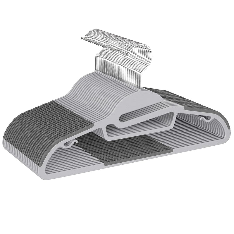 Heavy Duty Plastic Hangers 50 Pack With Non-Slip Design,0.2 Inches Thick,360°Swi