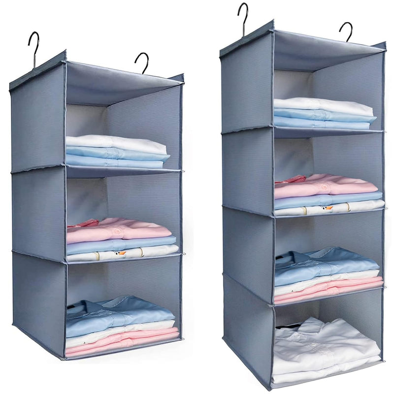 Bundles Of 3-Shelf Hanging Oxford Closet Organizers And Storage & 4-Shelf Hangin