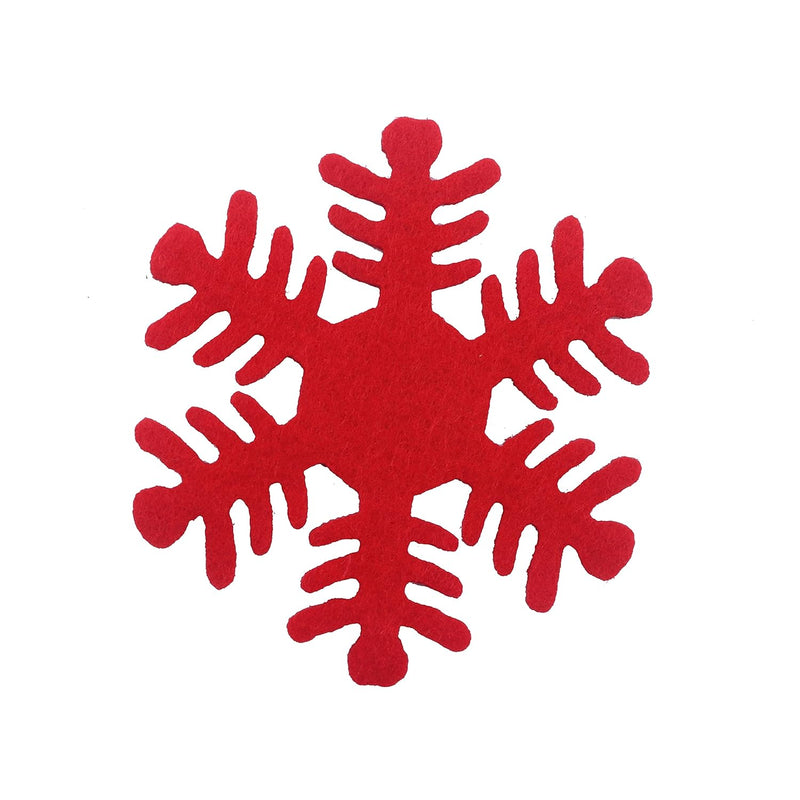 20 Felt Snowflake For Christmas Decorations Ornaments 3.5 Inch-Red