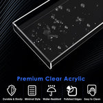 Vanity Tray, Toilet Tank Storage Tray, Acrylic Bathroom Tray Bathtub Tray Bathroom Vanity Organizer Clear Perfume Tray Countertop for Soap, Towel, Tissue, Candle, Plant, 11.8 × 5 × 1.2 inch