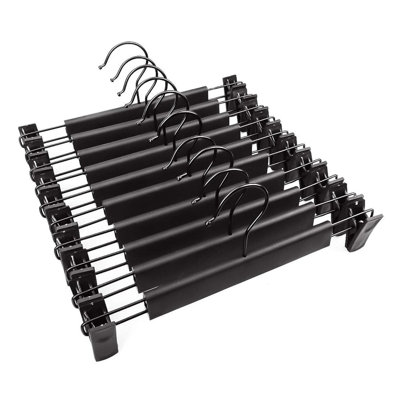 10 Pack Pants Hangers With Adjustable Non-Slip Clips Anti-Rust Hanging Hook For