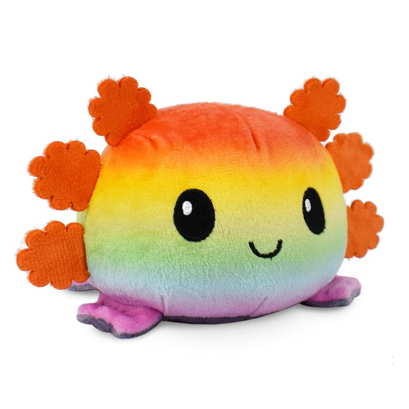 The Original Reversible Axolotl Plushie Gray + Rainbow Cute Sensory Fidget