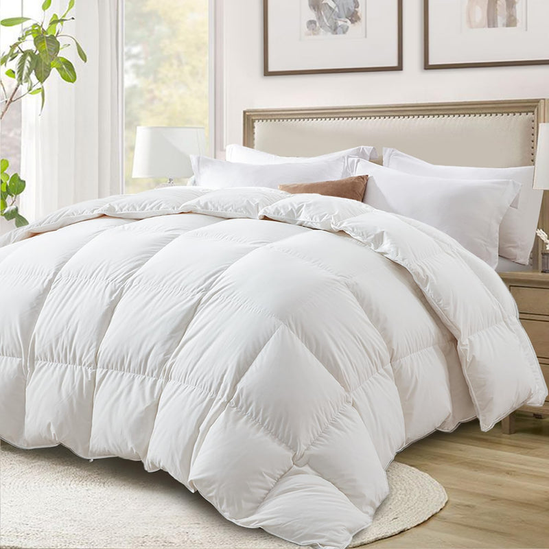 Ultra-Soft Down Feather Comforter King Size,Luxurious Hotel Collection Fluffy