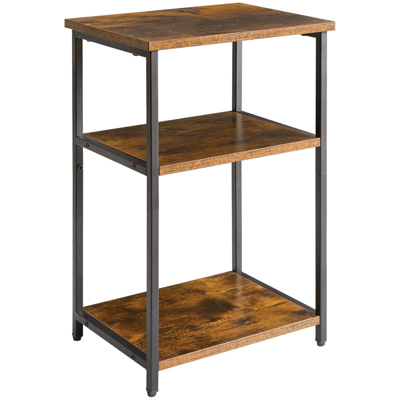 Side Table,3-Tier End Table, Industrial Nightstand Small Table With Storage Sh