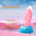Luminous Fantasy Dildo Silicone Anal Monster Huge Thick Long Realistic Dragon, Giant Soft Suction For Women(Pink) (S)