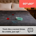 Waterproof Queen Bed Blanket for Couples, 60 x 80 Inch Washable Bed Protector