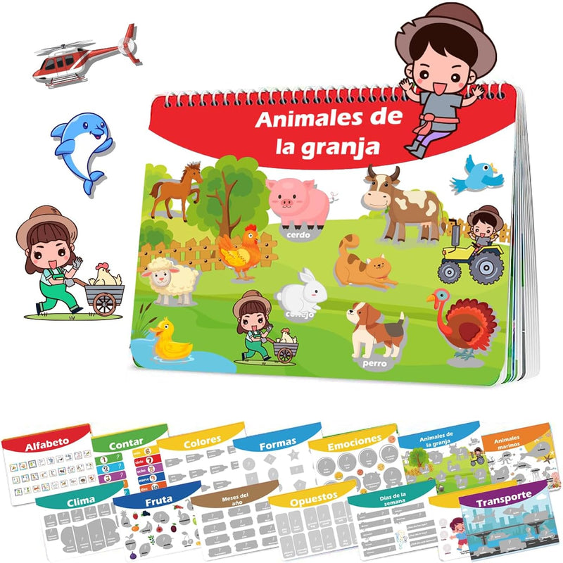 Spanish Busy Book For Kids Montessori Toys For Toddlers Preschool Learning