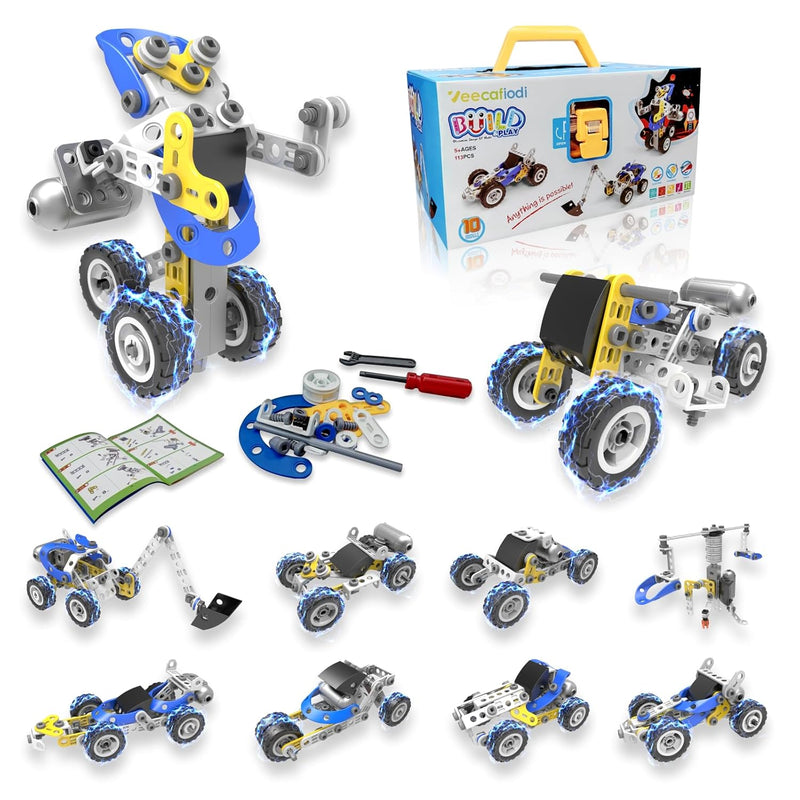 Stem Toys For 5 6 7 8+ Year Old Boy, 10 In 1 Electric Building Toys For Kid