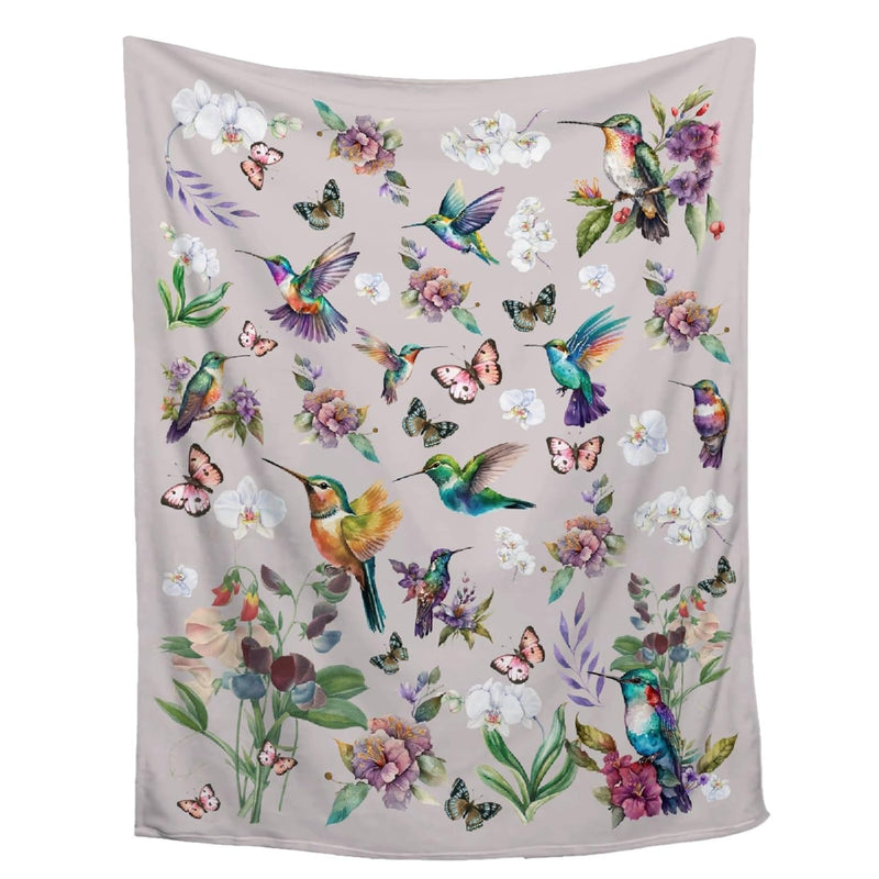 Hummingbird Throw Blanket Butterfly Hummingbirds Theme Blanket For Women Girls