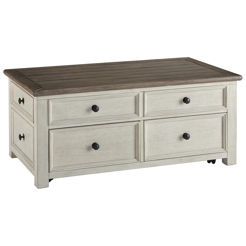 Signature Design By Ashley Bolanburg Farmhouse Lift Top Coffee Table With Draw