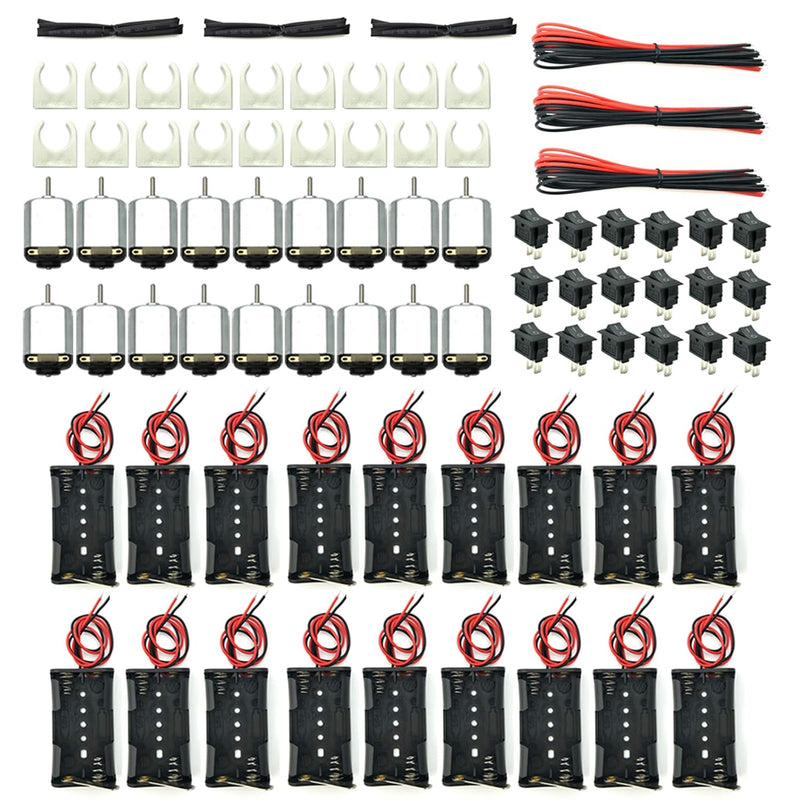 EUDAX 18 Set DC Motors Kit,Mini Electric 1.5-3V 24000RPM Hobby Motor with A