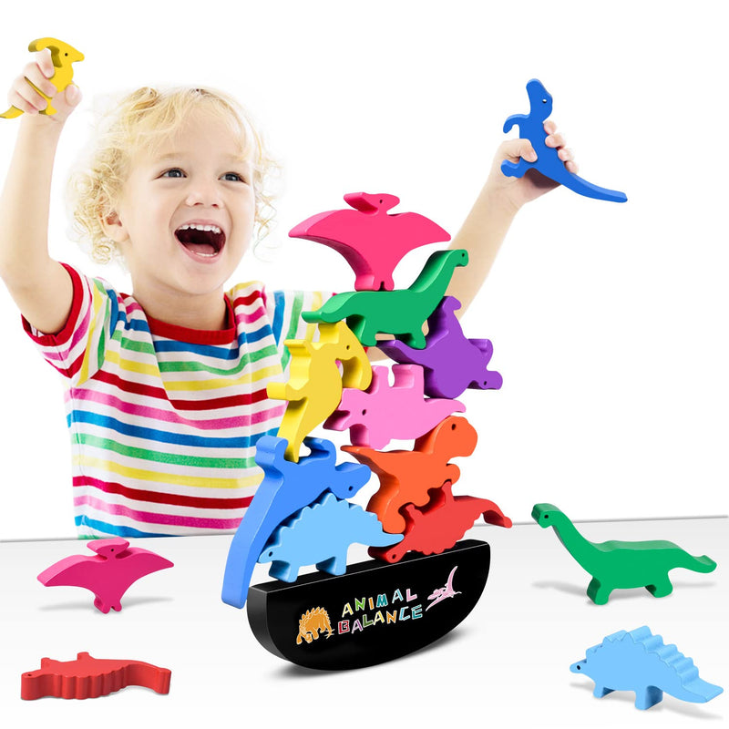 Montessori Dinosaur Toys For 2 3 4 Year Old Boys Wooden Stacking Dinosaur T