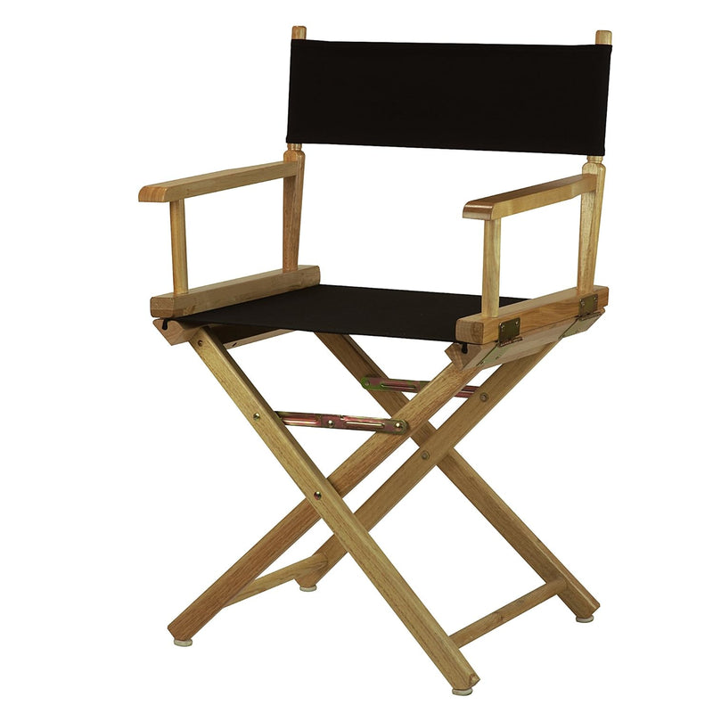 18" Director'S Chair Natural Frame With Black Canvas