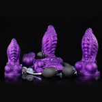 Purple Monster Dildo Squirting Fantasy Dildo With Strong Suction Cup, Thrusting Dildo Thick Anal Dildo With Enema Ball,9.4" Ejaculating Dildo, Adult Toys For Women Men (D220-M)