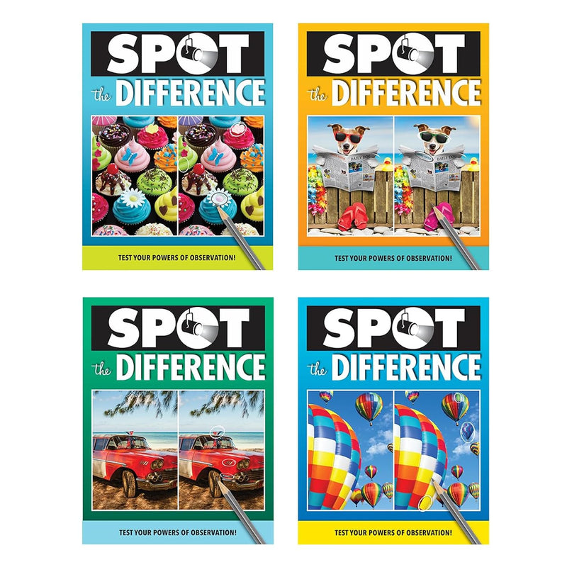 Spot The Difference Puzzle Books, Pack Of 4 Picture Puzzle Books For Adults