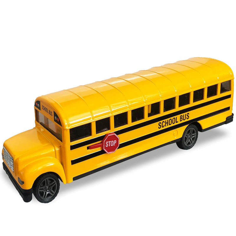 ArtCreativity Yellow School Bus Toy for Kids - 8.5 Inch Pull Back Car with