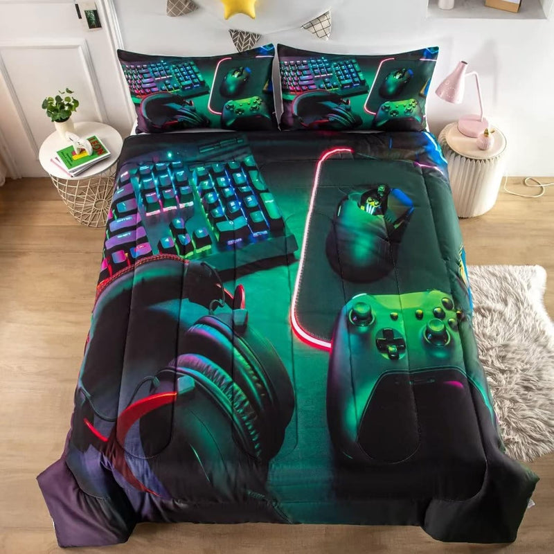 Gamer Comforter Sets For Teen Boys,Gaming Bedding Sets Twin,Video Game Bedspre