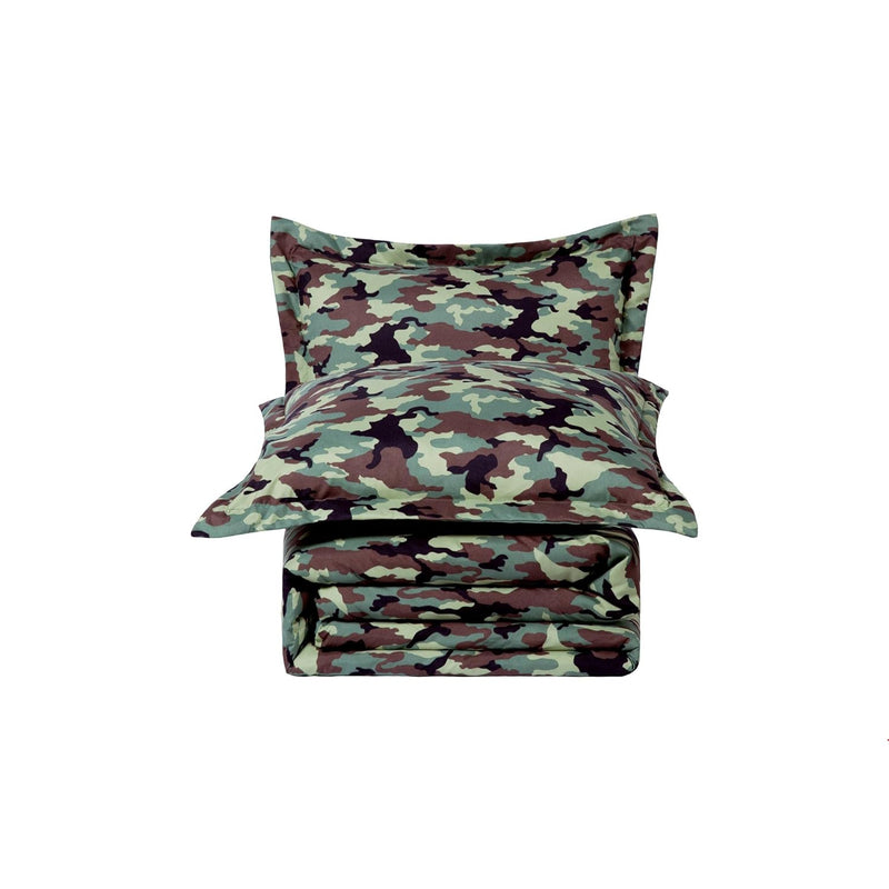 Soft Microfiber Printed Military Camo Bedding Set 3-Piece Army Green Camouflag