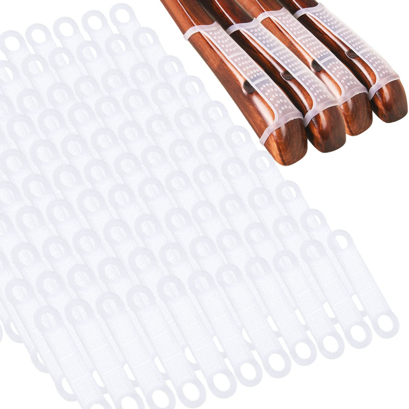 100 Pieces Clear Clothes Hanger Grips Non-Slip Rubber Clothing Hanger Strip Shou