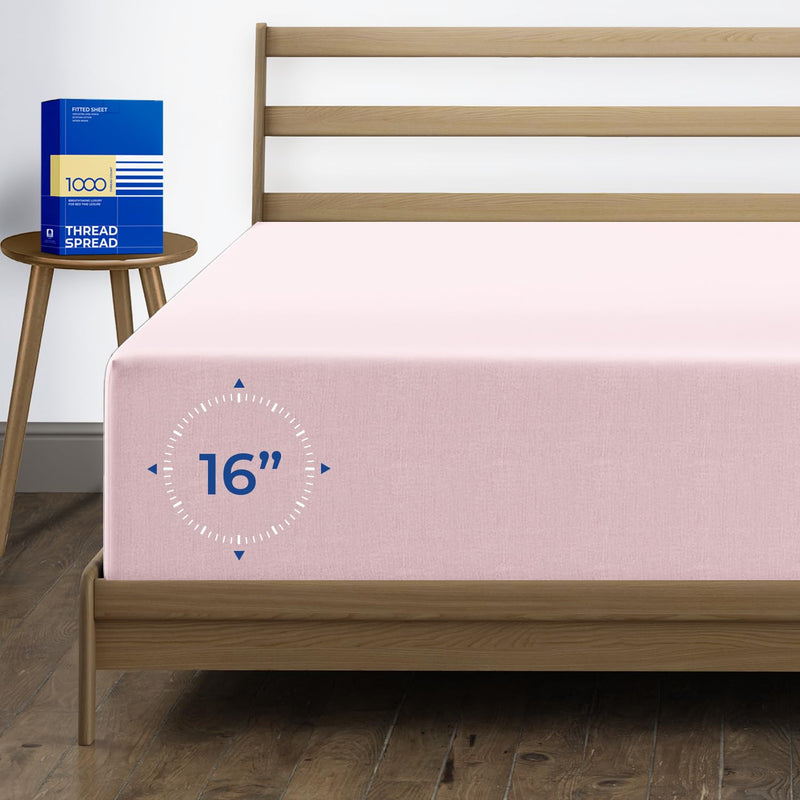 1000 Thread Count 100% Cotton Fitted Sheet, Blush California King Fitted Sheet