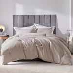 King Size Comforter Set - 3 Pieces Warm Taupe Soft Luxury Cationic Dyeing Bedding Comforter For All Season, Breathable Lightweight Fluffy Boho Bed Sets With 1 Comforter And 2 Pillow Shams