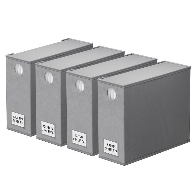 4 Pack Bed Sheet Organizers And Storage, Foldable Sheet Organizer For Linen Clos