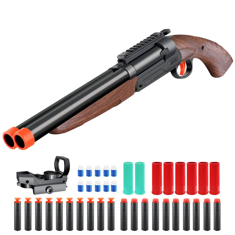 Double Barreled Toy Gun Two Modes Realistic Soft Bullet Toy Guns Blaster Wi