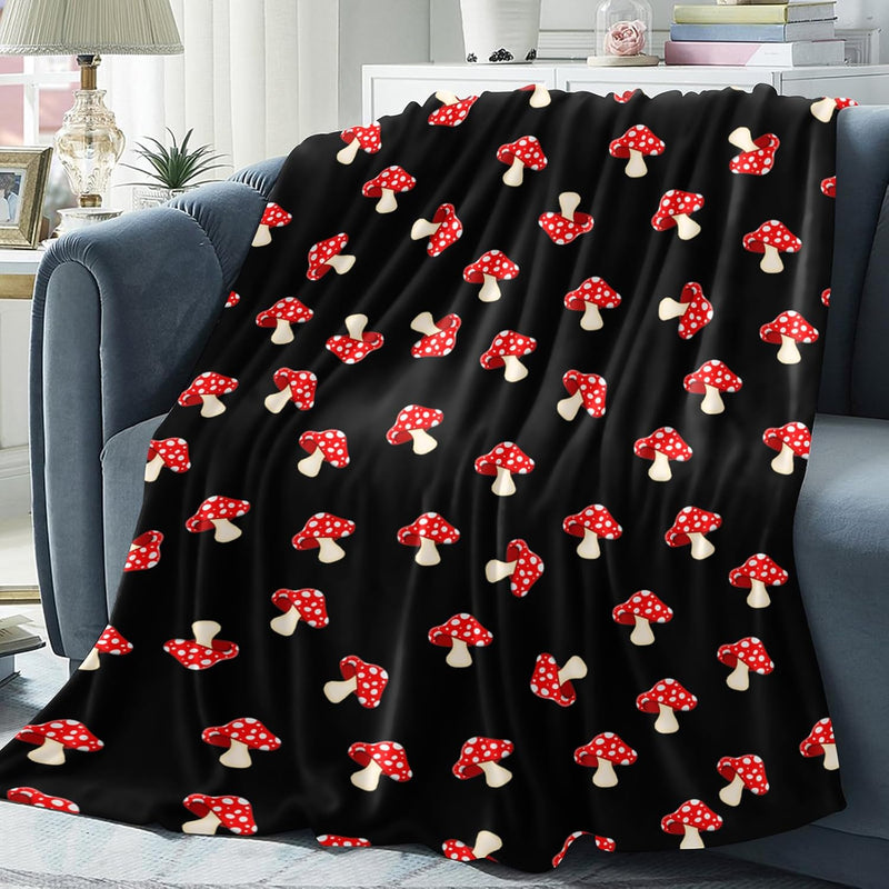 Mushroom Blanket, Cute Cartoon Mushroom Throw Blanket, Christmas Birthday Gift