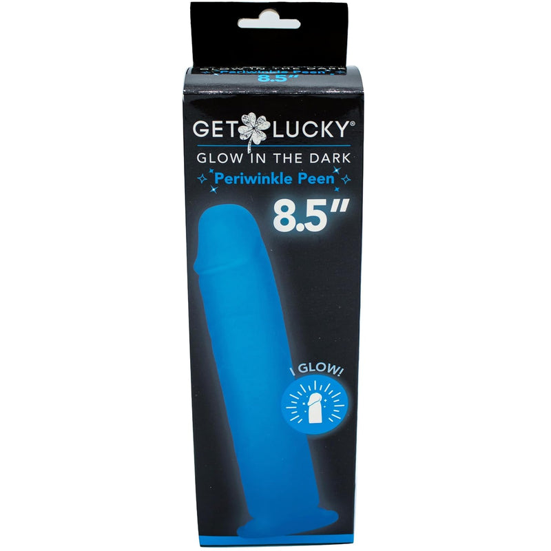 Get Lucky 8.5 Inch Dildo, Suction Cup Base For Hands-Free Play, Lifelike Texture For G-Spot Anal Or Clitoral Stimulation, Sex Toys For Men Women Couples, Great For Beginners, Blue (Glow-In-The-Dark)