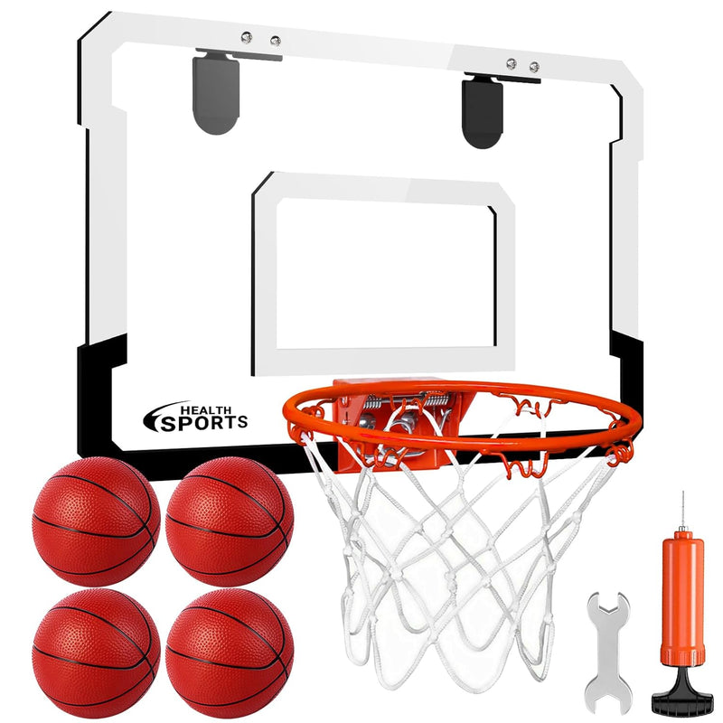Over The Door Basketball Hoop With 4 Balls, Indoor Mini Basketball Hoop Bas