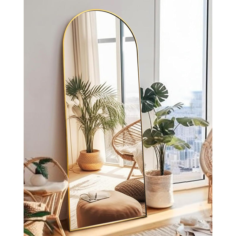 Floor Mirror, Full Length Mirror With Stand, Arched Wall Mirror, 18"X58" Mirro